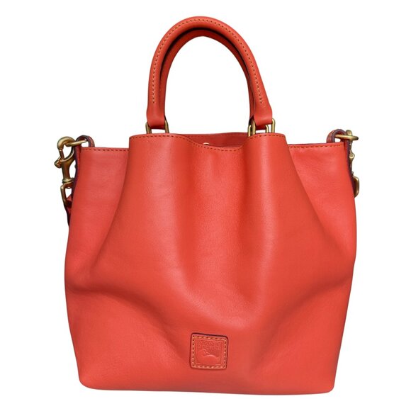 Dooney Bourke small barlow bag pebble grain leather peachy